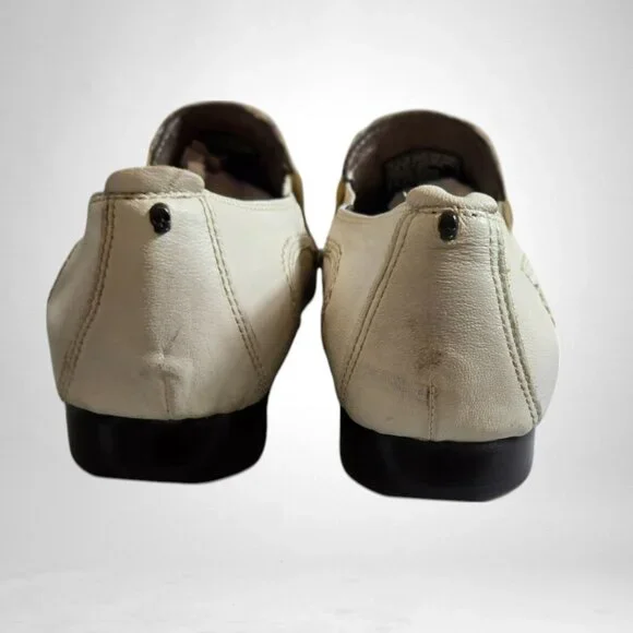 Lounge by Mark Nason Size 9.5 Men's Vintage Leather Loafers Off White - Picture 9 of 11